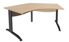 Burocean Idra - Escritorio - 120° corner - roble claro - antracita base