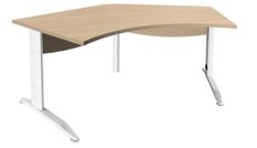 Burocean Idra - Escritorio - 120° corner - roble claro - blanco base