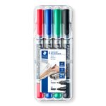 STAEDTLER Lumocolor duo - Pack de 4 marqueurs permanents - double pointe fine et moyenne - couleurs assorties