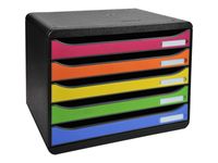 Exacompta BIG-BOX PLUS LANDSCAPE IDERAMA A4+ - Armario de cajones - 5 cajones - arlequín