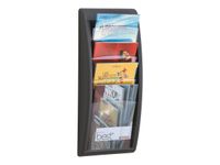 Présentoir mural Quick Fit pour documents A4 - 4 compartiments - anthracite/transparent