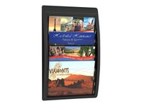 Présentoir mural Quick Fit pour documents 24 x 32 cm paysage - 4 compartiments - noir/transparent