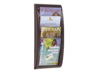 Présentoir mural Quick Fit pour documents A4 - 4 compartiments - noir/transparent