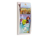 Présentoir mural Quick Fit pour documents A4 - 4 compartiments - gris/transparent