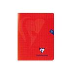 Clairefontaine Mimesys - Cahier polypro 17 x 22 cm - 96 pages - grands carreaux (Seyes) - rouge