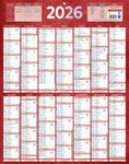 Calendrier bancaire année civile BOUCHUT "229 Rouge" 55 x 43 cm coloris rouge Pefc 70 %