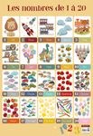Poster pédagogique Nombres 1/20 - 52 x 76 cm - Bouchut