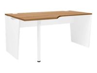 Bureau compact 90° à gauche YES ! - 160 cm - Pieds panneaux fixes - Merisier