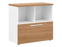 Rangement bas YES ! - L80 x H74 x P42 - 2 cases / 1 tiroir - Façade et dessus merisier