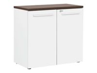 Rangement bas - YES ! - 2 portes - façade blanche - dessus chêne royal