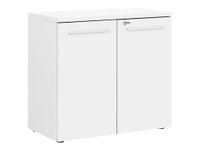 Armoire mi-haute YES ! - L80 x H74 x P42 - 2 portes - Façade et dessus blanc