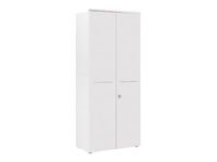 Armoire hautes YES ! - L80 x H187 x P42 - 2 portes - Façade et dessus blanc