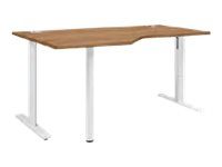 Bureau compact 90° à gauche YES ! - 160 cm - Pieds ajustables blancs - Blanc