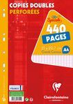 Clairefontaine - copies doubles - 440 pages - A4 - grands carreaux (Seyes) - perforées