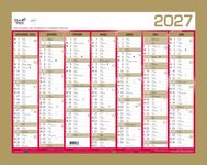 Quo Vadis - Calendrier mural - Français - Classic - Jaune - 14 mois de décembre à janvier - 43x33,5 cm - Papier Clairefontaine blanc - Fabrication française