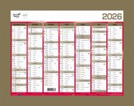 Quo Vadis - Calendrier bancaire 7 mois par face - 21 x 27 cm - or