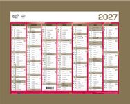 Quo Vadis - Calendrier mural - Français - Classic - Jaune - 14 mois de décembre à janvier - 27x21 cm - Papier Clairefontaine blanc - Fabrication française