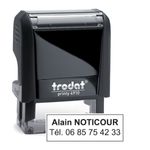 Mini tampon personnalisé avec 2 lignes de texte - zone d'impression 26 x 9 mm - Trodat Printy 4910