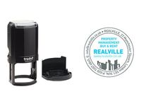 Trodat Printy 4642 - Tampon rond personnalisable avec 9 lignes de texte - zone d'impression diamètre 42 mm