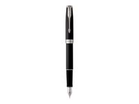Parker Sonnet - Stylo plume noir laqué - pointe moyenne