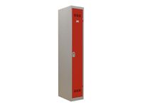 Vestiaire Industrie Propre - 1 porte - 180 x 30 x 50 cm - gris/rouge