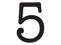 Pickup Déco Maud - Étiquette autocollante 60 mm - Chiffre 5 - noir