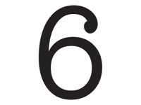 Pickup Déco Maud - Étiquette autocollante 60 mm - Chiffre 6 - noir