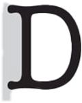 Pickup Déco Maud - Étiquette autocollante 60 mm - Lettre D - noir