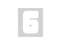 Pickup Déco Anna - Étiquette autocollante 60 mm - Chiffre 6 - blanc