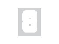 Pickup Déco Anna - Étiquette autocollante 60 mm - Chiffre 8 - blanc