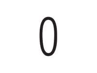 Pickup Déco Mila - Étiquette autocollante 60 mm - Chiffre 0 - noir