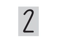 Pickup Déco Mila - Étiquette autocollante 60 mm - Chiffre 2 - noir