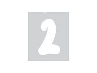 Pickup Déco Emma - Étiquette autocollante 70 mm - Chiffre 2 - blanc