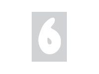 Pickup Déco Emma - Étiquette autocollante 70 mm - Chiffre 6 - blanc