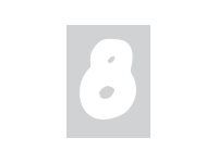 Pickup Déco Emma - Étiquette autocollante 70 mm - Chiffre 8 - blanc