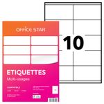 Office Star - 1000 Étiquettes multi-usages blanches - 105 x 57 mm - réf OS43425