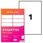 Office Star - 100 Étiquettes multi-usages blanches - 210 x 297 mm - réf OS43478