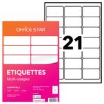 Office Star - 2100 Étiquettes multi-usages blanches - 63,5 x 38,1 mm - réf OS43435