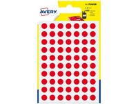 Avery - 490 Pastilles adhésives - rouge - diamètre 8 mm