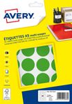 Avery - Etui A5 - 240 Pastilles adhésives - vert - diamètre 30 mm