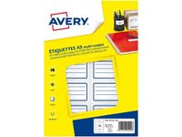 Avery - 120 Étiquettes scolaires blanches lignées bleu - 36 x 56 mm