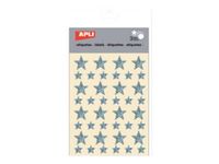 Apli - 3 feuilles gommettes étoile - hologramme argenté