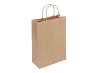 50 Sacs cadeau kraft - poignées torsadées - 14 cm x 8 cm x 21 cm - brun