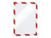 Durable Duraframe Magnetic Security - Cadre d'affichage magnétique bicolore - A4 - rouge/blanc