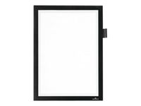 Durable Duraframe Note - Cadre d'affichage adhésif - A4 - noir - avec porte-stylo