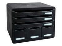 Exacompta Store-Box - Module de classement à l'italienne 6 tiroirs - noir