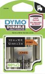 DYMO D1 - Ruban d'étiquettes auto-adhésives - 1 rouleau (12 mm x 3 m) - fond orange écriture blanche
