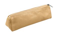 Trousse Merinos triangulaire - 1 compartiment - cuir de mouton havane - Quo Vadis