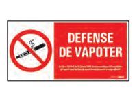 Pickup - Panneau de signalisation - 300 x 150 mm - Défense de vapoter