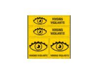 Pickup - Pictogramme - Voisins vigilants - 4 autocollants 15 x 15 cm